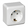 9723100, PA16-003B ЭТЮД Розетка наружная с заземлением без шторок, бел.